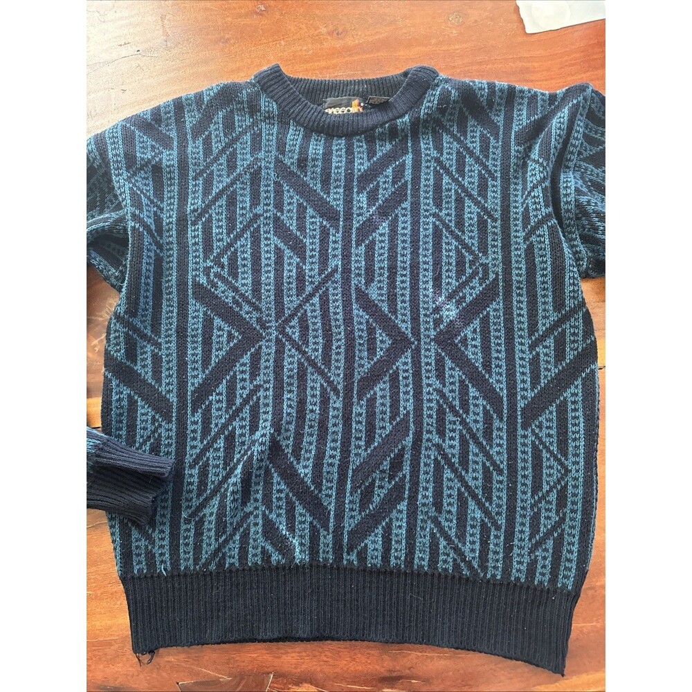 Sasson Mens Pullover Sweater Geometric, Acrylic Flaw In Waist